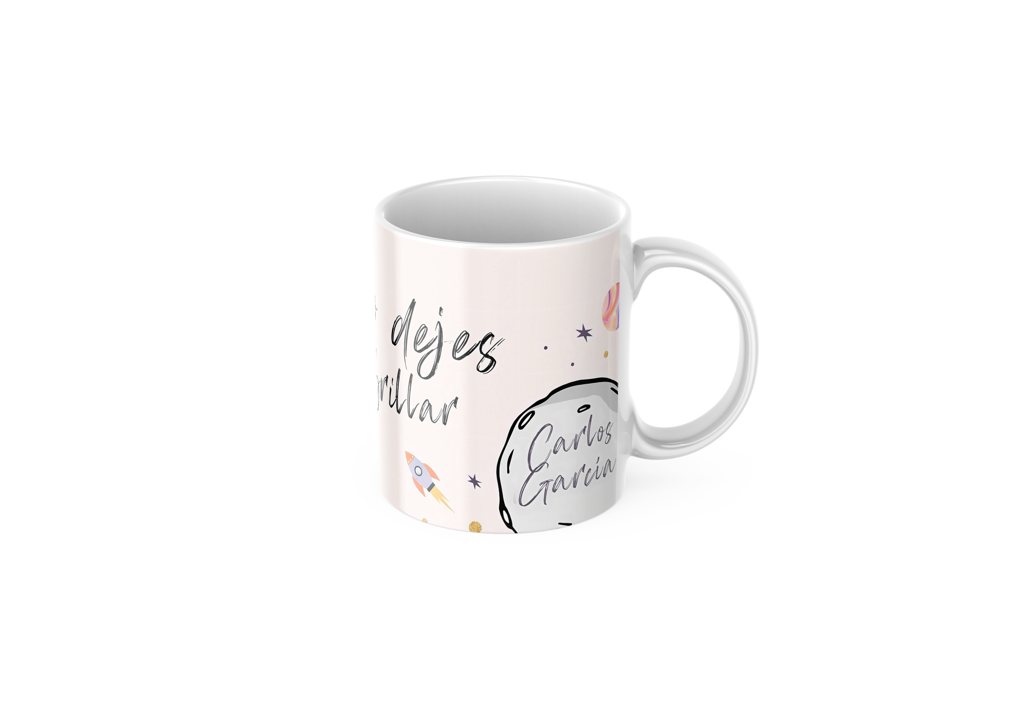 Taza rosa " no dejes de brillar " - Imagen 2